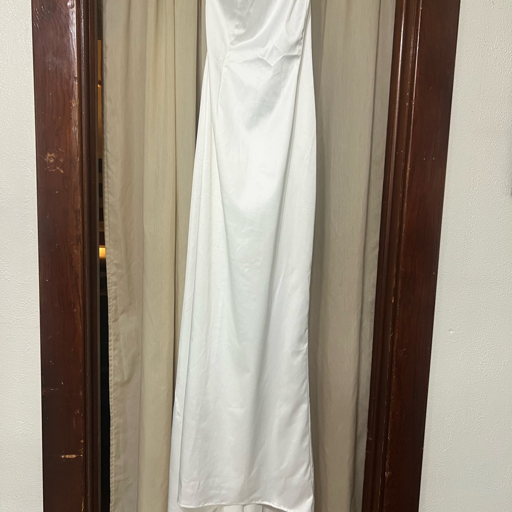 Meshki White Satin Dress